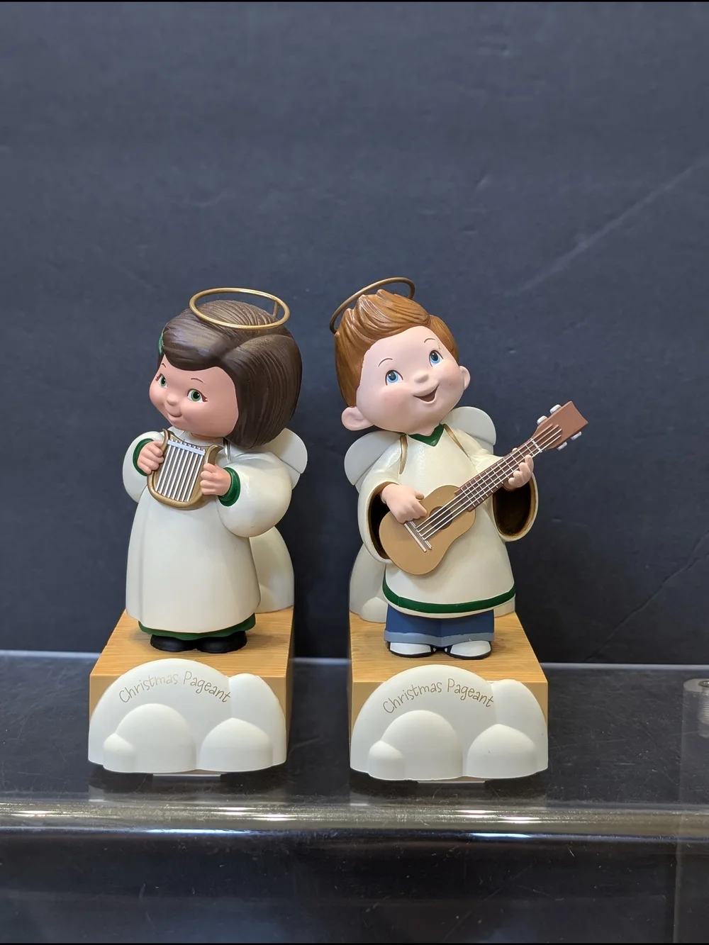 2 Hallmark Christmas Pageant Wireless Angel Choir Guitar Harp Tested
